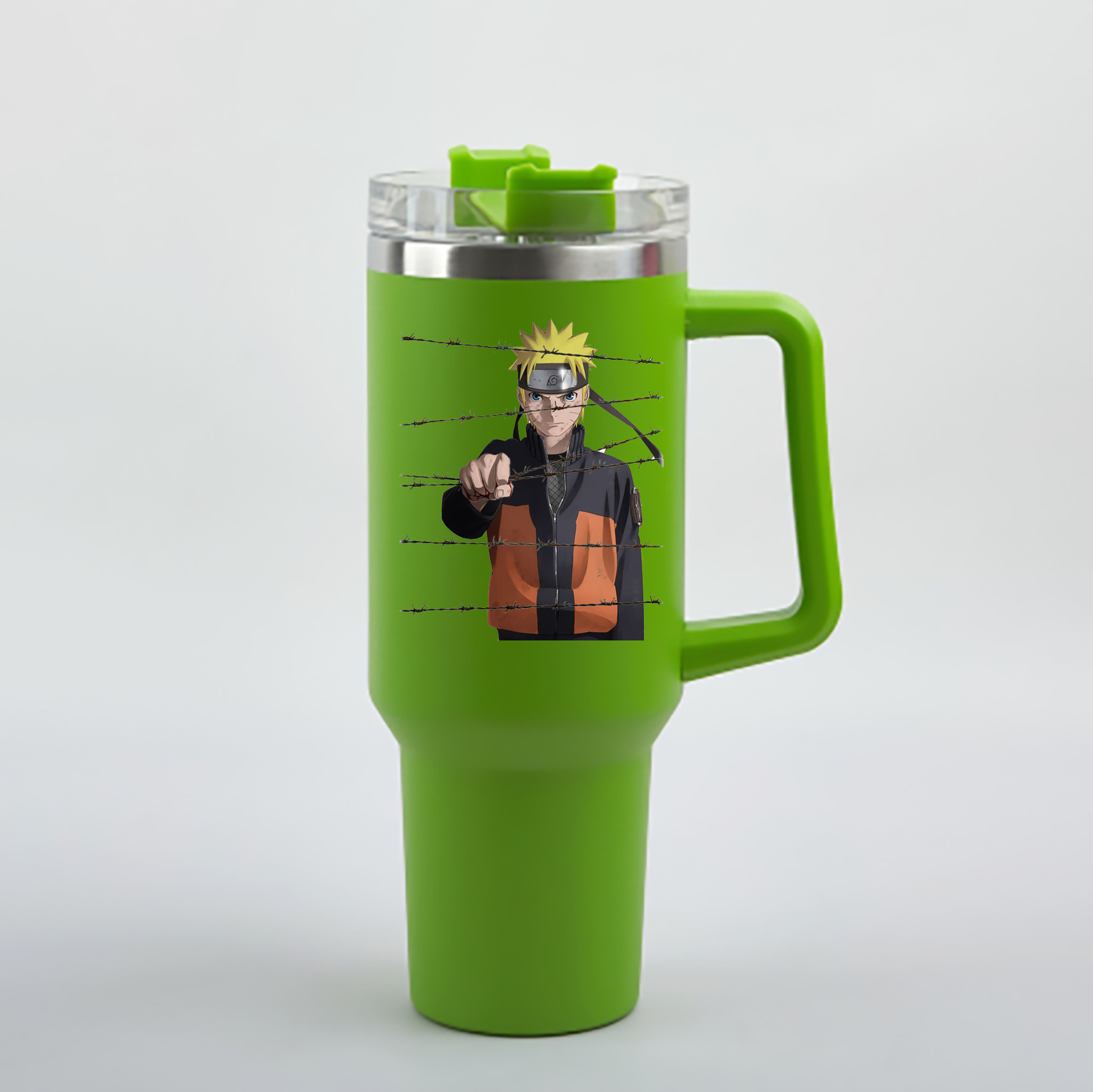 （画像用） NARUTO -ナルト- うずまき ナルト Uzumaki Naruto 1200mL車用タンブラー - クリスタルステッカー（プラスチックストロー付き）